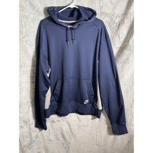 Nike Men's Navy Blue Athletic Hoodie Thumbholes Size XL Lightweight